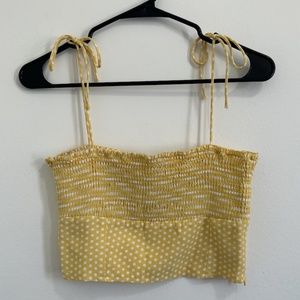 NWT Zara Yellow and White Crop Top